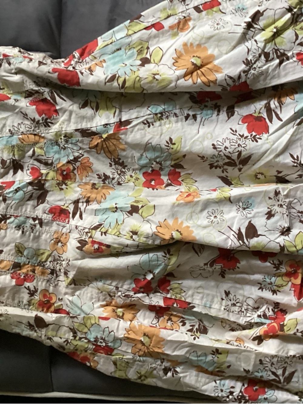 CAbi Floral Cotton Maxi Skirt in White with Pastel Blooms
